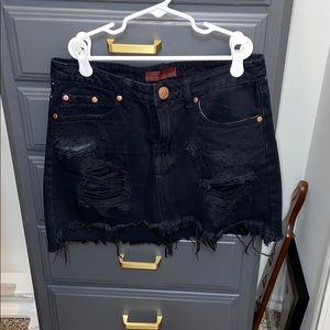 Black jean skirt